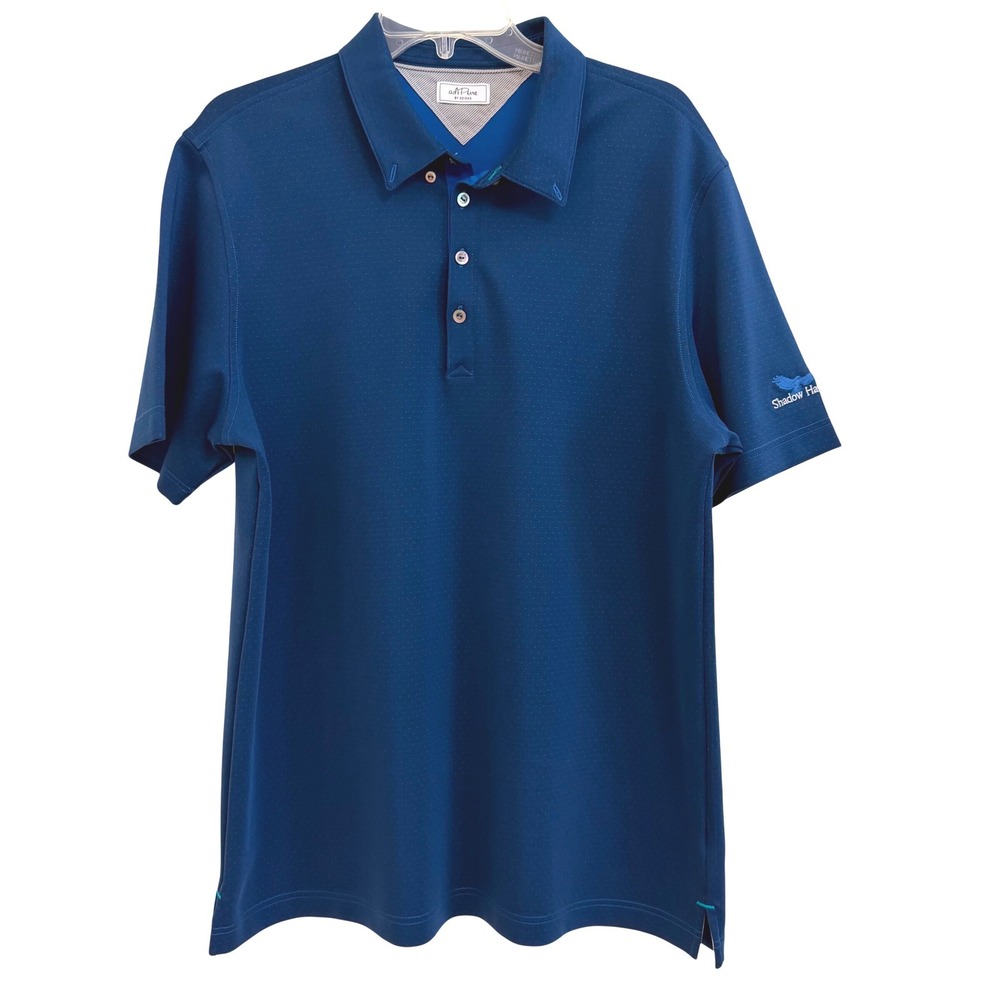 adiPure by Adidas  Blue Shadow Hawk Golf Polo Shirt Short Sleeve L Quiet Luxury